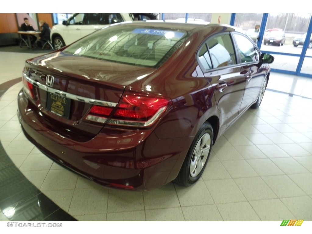 2015 Civic LX Sedan - Crimson Pearl / Beige photo #7
