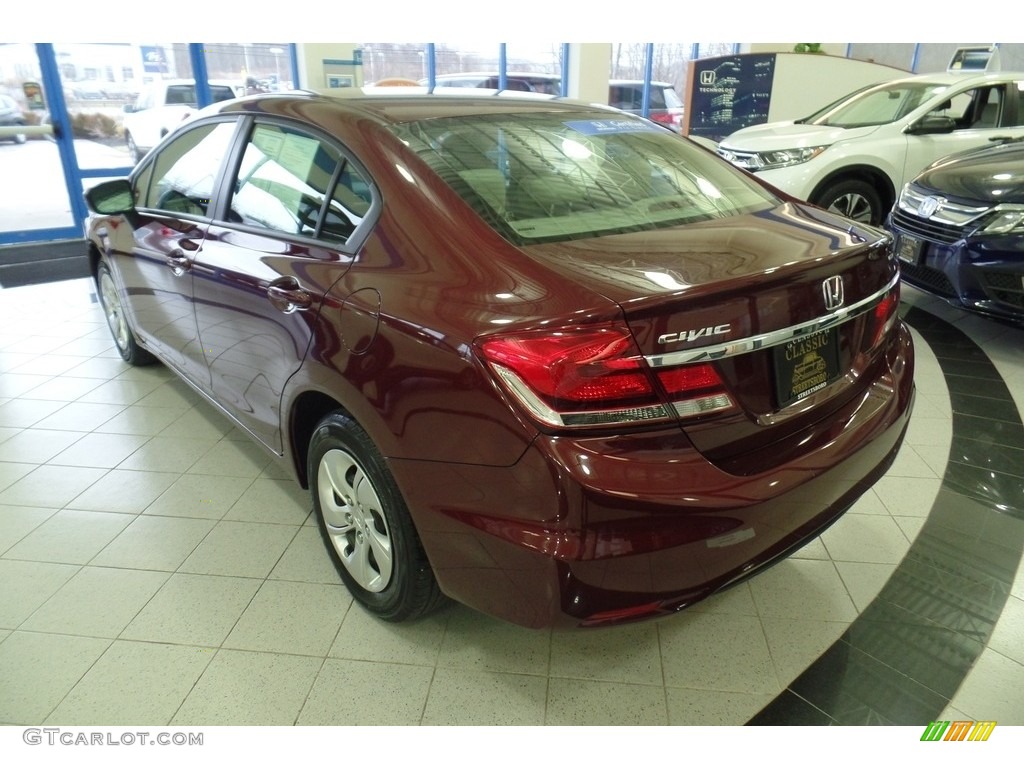 2015 Civic LX Sedan - Crimson Pearl / Beige photo #9