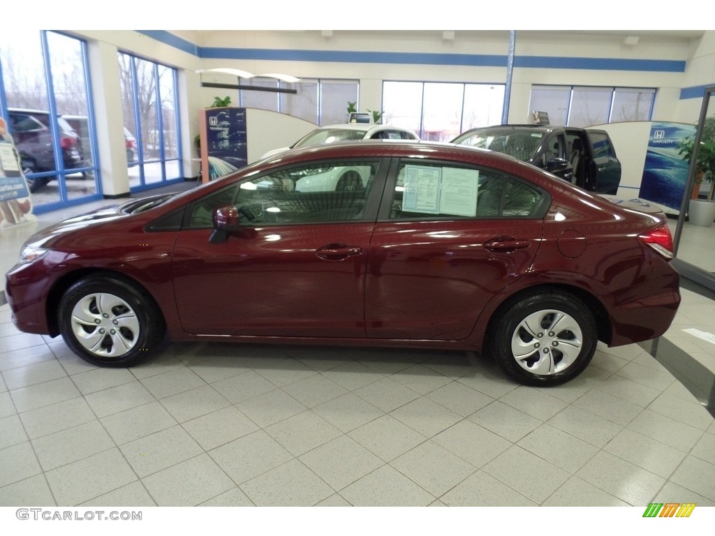 2015 Civic LX Sedan - Crimson Pearl / Beige photo #10