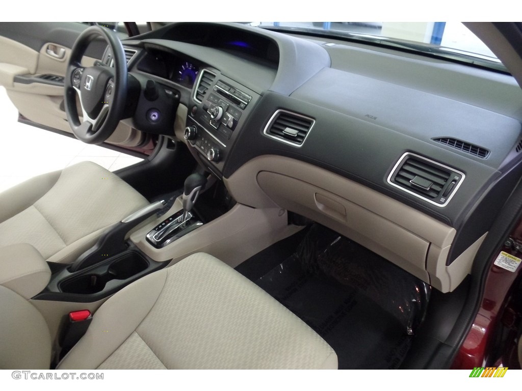2015 Civic LX Sedan - Crimson Pearl / Beige photo #15