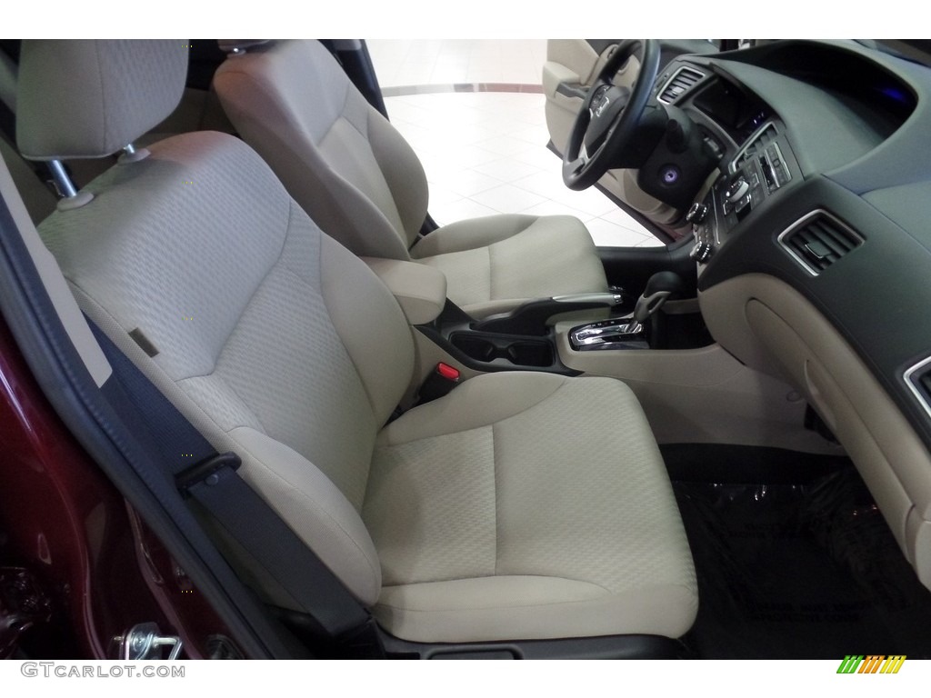 2015 Civic LX Sedan - Crimson Pearl / Beige photo #16