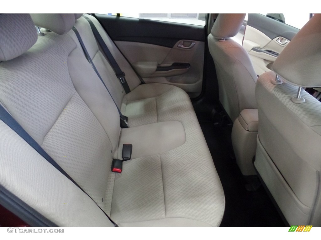 2015 Civic LX Sedan - Crimson Pearl / Beige photo #19