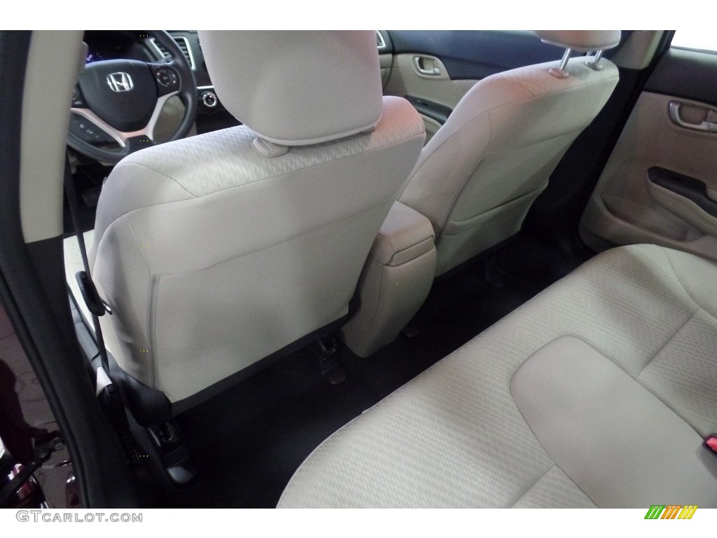 2015 Civic LX Sedan - Crimson Pearl / Beige photo #23