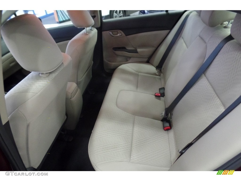 2015 Civic LX Sedan - Crimson Pearl / Beige photo #24