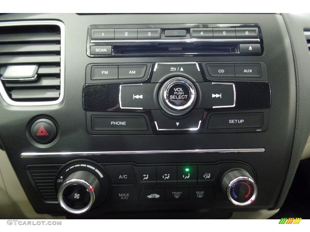 2015 Civic LX Sedan - Crimson Pearl / Beige photo #29