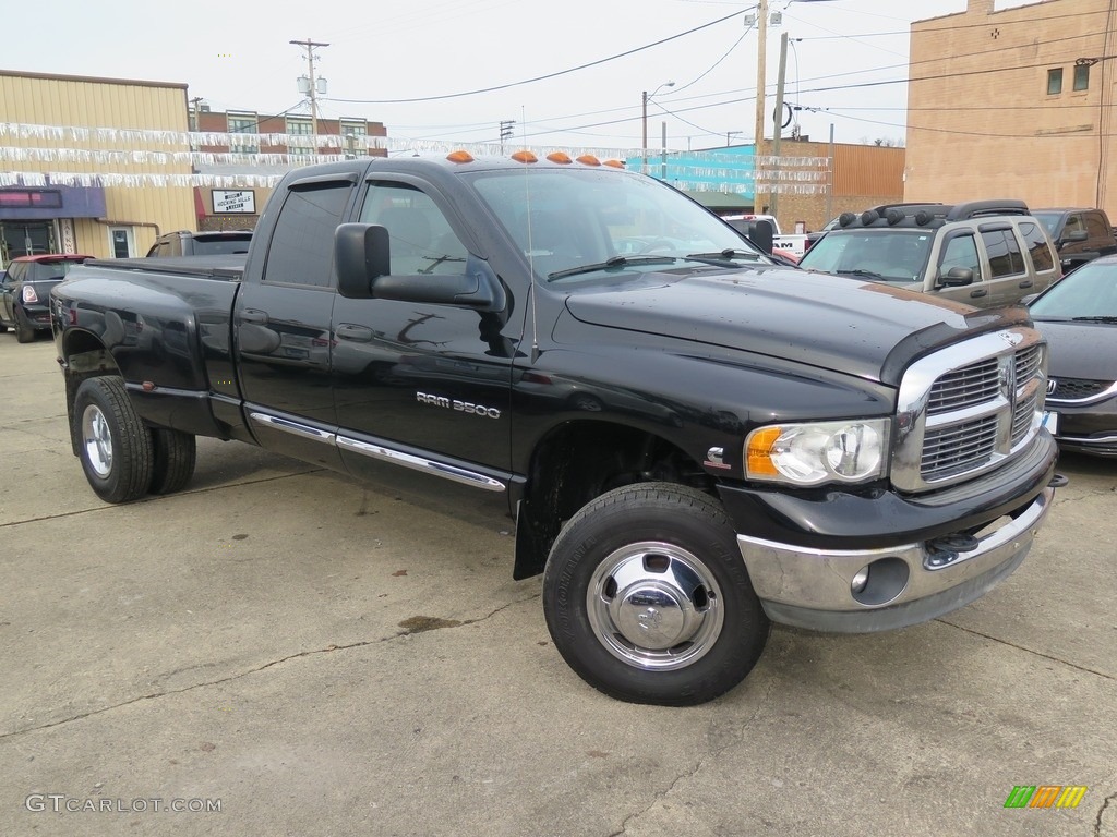 2005 Ram 3500 SLT Quad Cab 4x4 Dually - Black / Dark Slate Gray photo #2