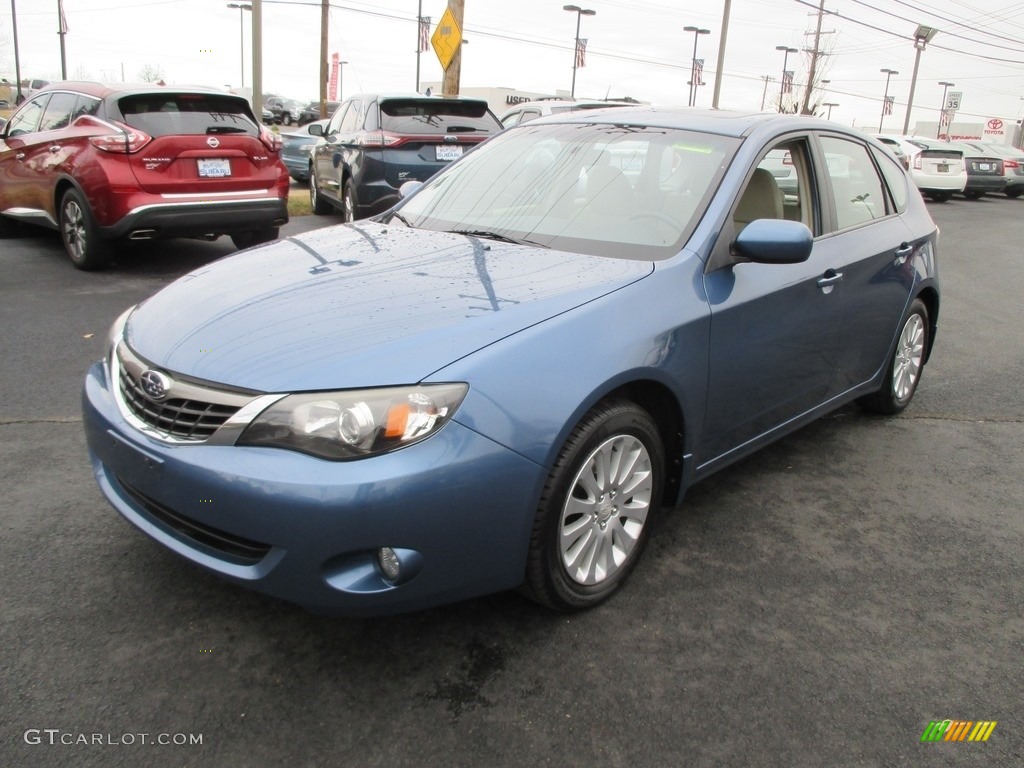 2009 Impreza 2.5i Premium Wagon - Newport Blue Pearl / Ivory photo #2