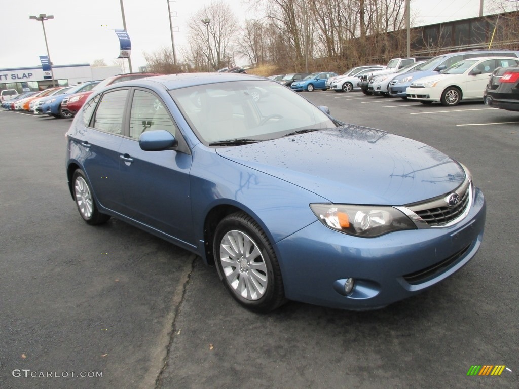 2009 Impreza 2.5i Premium Wagon - Newport Blue Pearl / Ivory photo #4