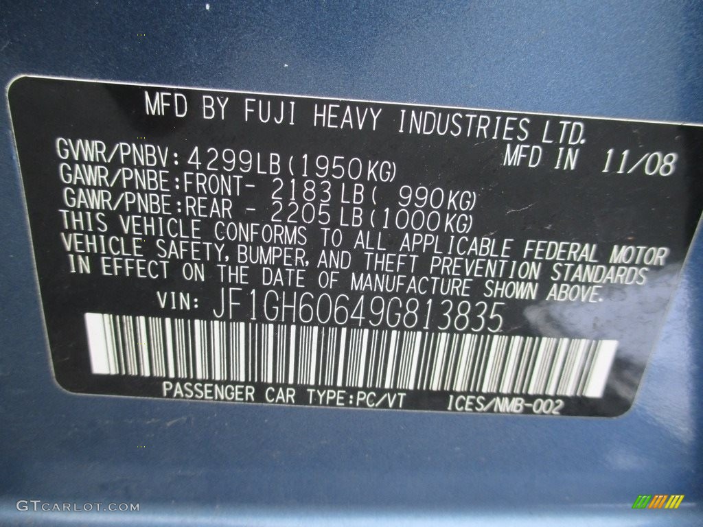 2009 Impreza 2.5i Premium Wagon - Newport Blue Pearl / Ivory photo #31