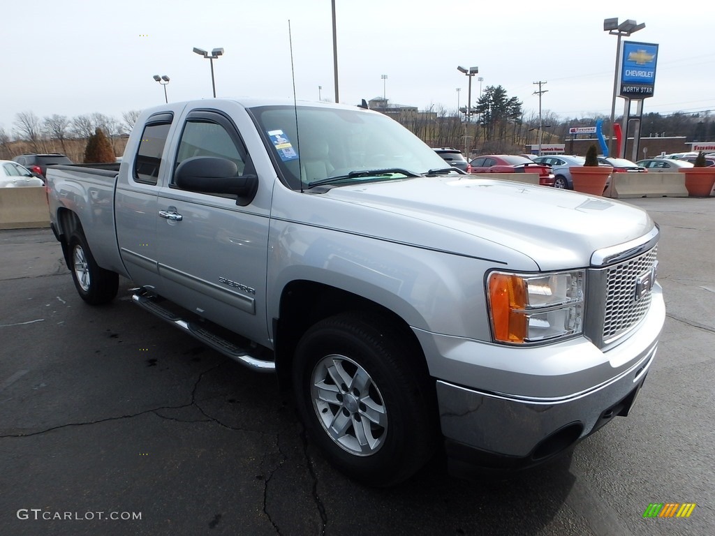 2010 Sierra 1500 SLE Extended Cab 4x4 - Pure Silver Metallic / Dark Titanium/Light Titanium photo #10