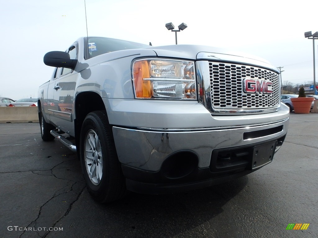 2010 Sierra 1500 SLE Extended Cab 4x4 - Pure Silver Metallic / Dark Titanium/Light Titanium photo #11