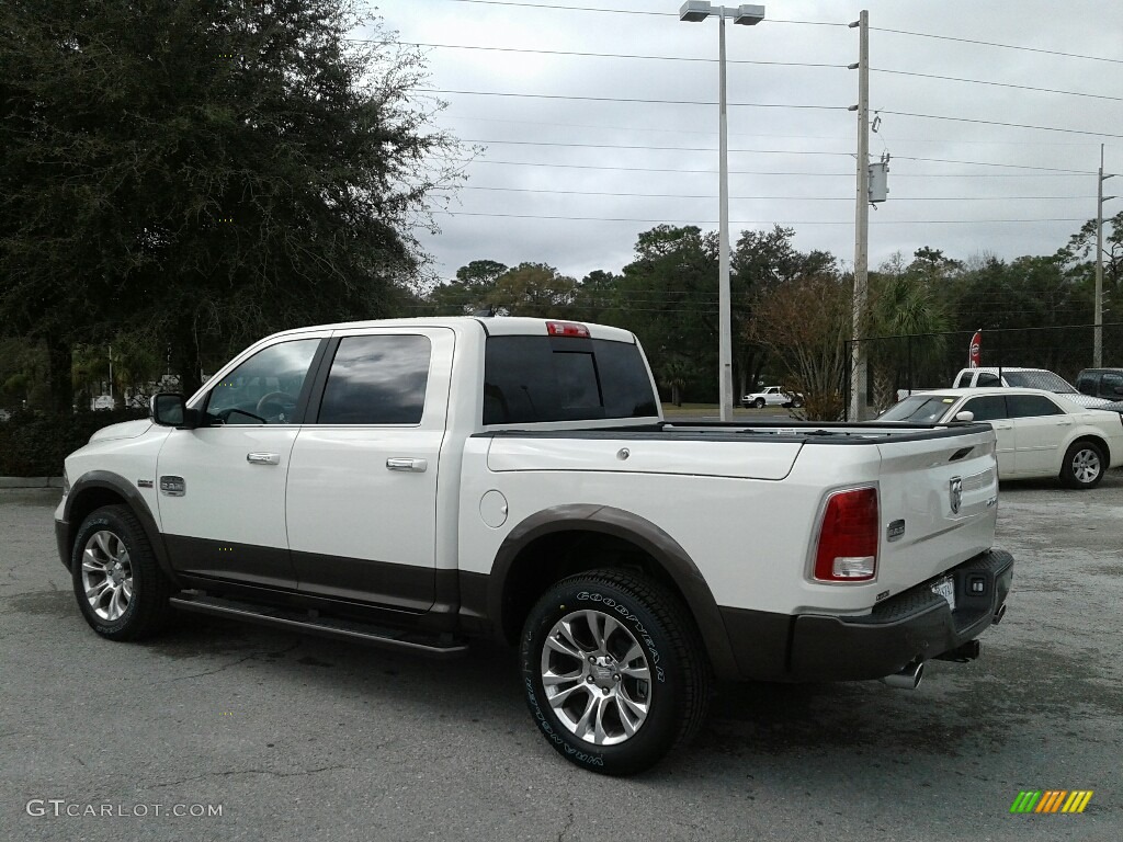 2018 1500 Laramie Longhorn Crew Cab 4x4 - Pearl White / Black/Cattle Tan photo #3