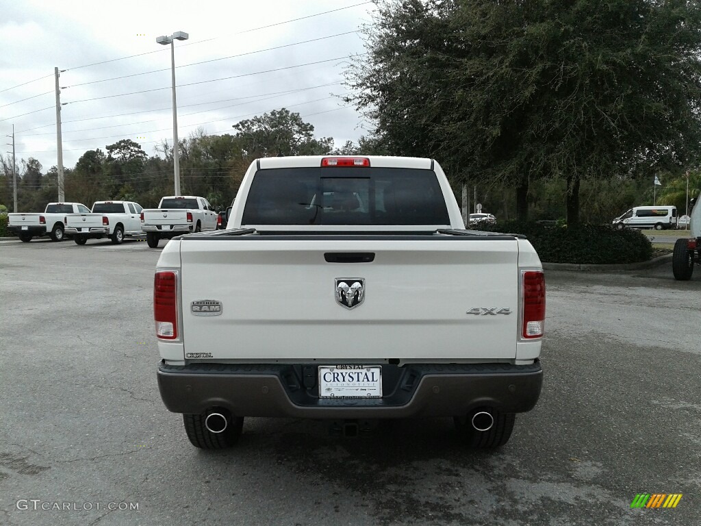 2018 1500 Laramie Longhorn Crew Cab 4x4 - Pearl White / Black/Cattle Tan photo #4