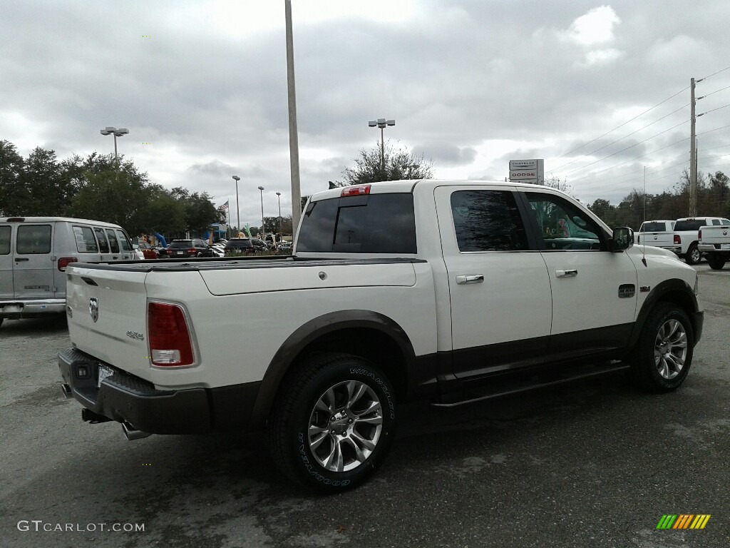 2018 1500 Laramie Longhorn Crew Cab 4x4 - Pearl White / Black/Cattle Tan photo #5