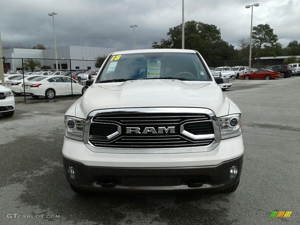 2018 1500 Laramie Longhorn Crew Cab 4x4 - Pearl White / Black/Cattle Tan photo #8