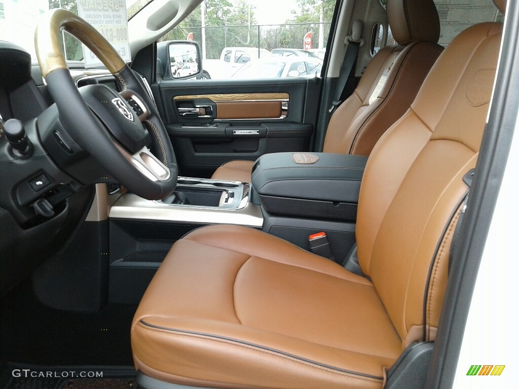 2018 1500 Laramie Longhorn Crew Cab 4x4 - Pearl White / Black/Cattle Tan photo #9