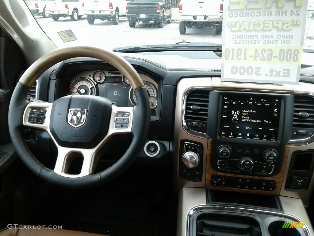 2018 1500 Laramie Longhorn Crew Cab 4x4 - Pearl White / Black/Cattle Tan photo #13