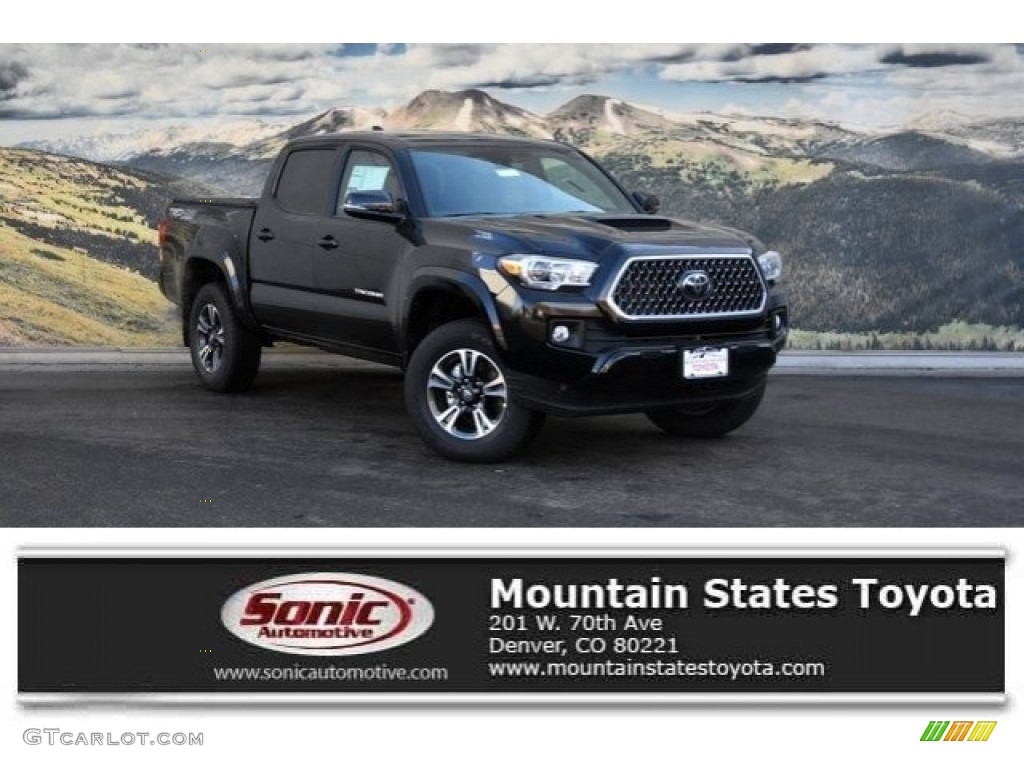 2018 Tacoma TRD Sport Double Cab 4x4 - Midnight Black Metallic / Graphite w/Gun Metal photo #1