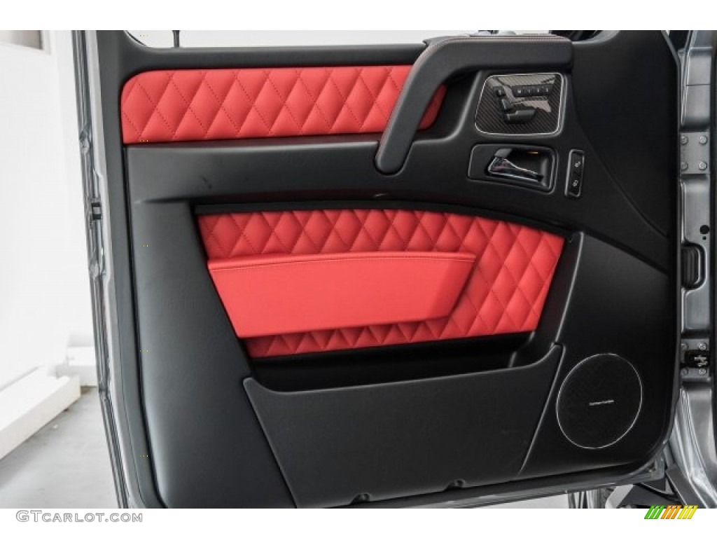 2018 Mercedes-Benz G 63 AMG designo Classic Red Two-Tone Door Panel Photo #125161625