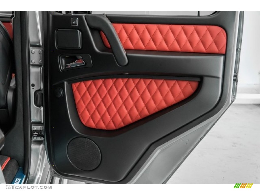 2018 Mercedes-Benz G 63 AMG designo Classic Red Two-Tone Door Panel Photo #125161703
