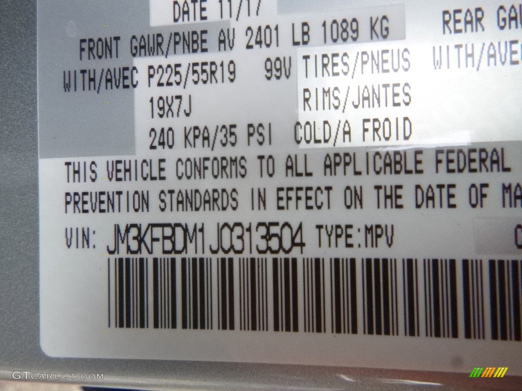 2018 CX-5 Grand Touring AWD - Sonic Silver Metallic / Black photo #12