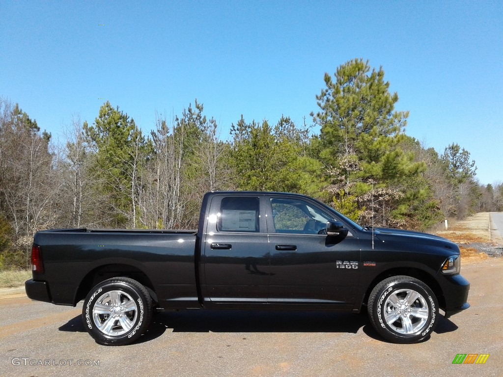 2018 1500 Sport Quad Cab 4x4 - Brilliant Black Crystal Pearl / Black photo #5