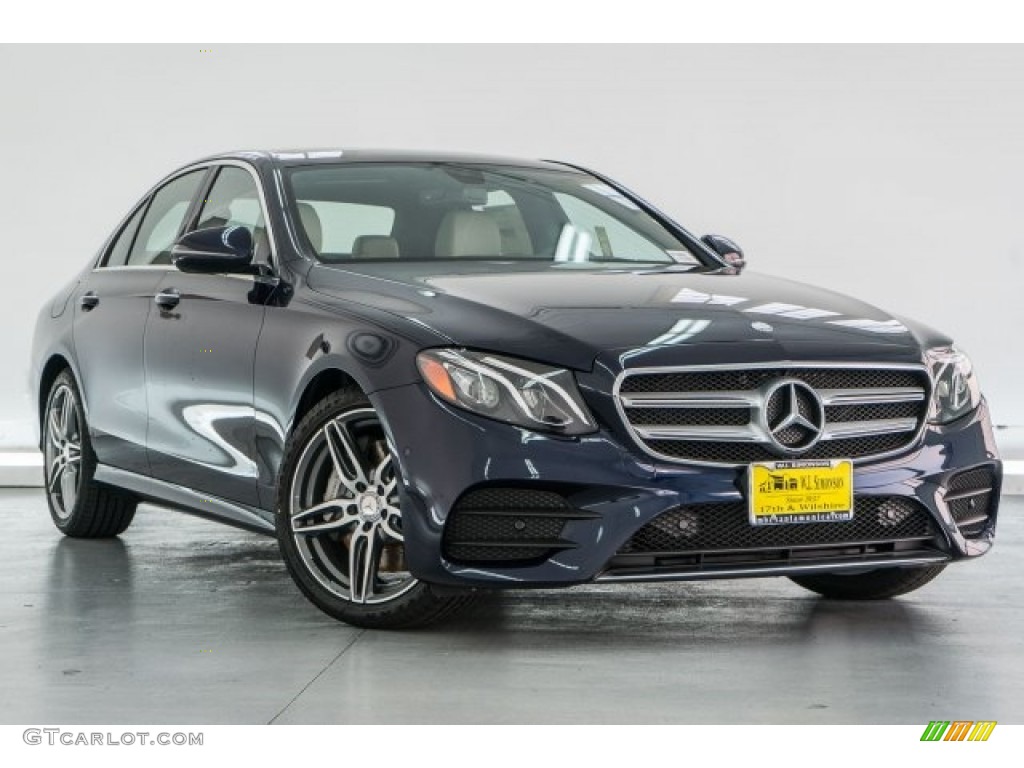 2018 E 300 Sedan - Lunar Blue Metallic / Macchiato Beige/Black photo #12