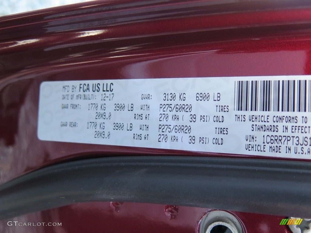 2018 1500 Limited Crew Cab 4x4 - Delmonico Red Pearl / Black photo #26