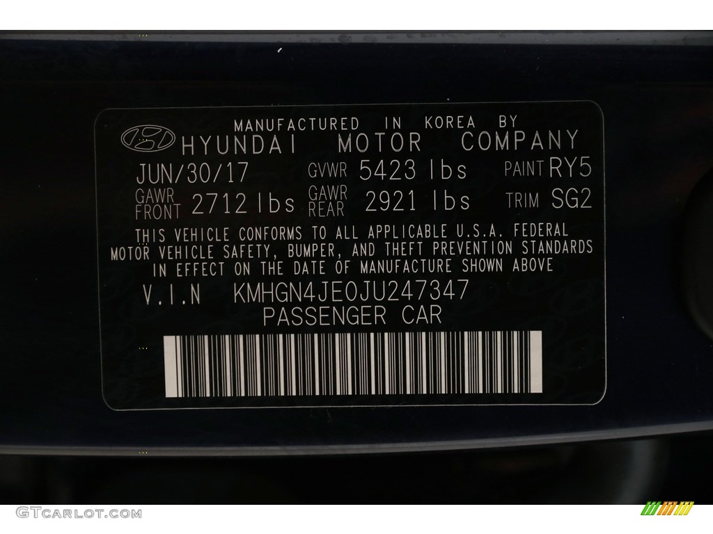 2018 Genesis G80 AWD - Adriatic Blue / Gray photo #25