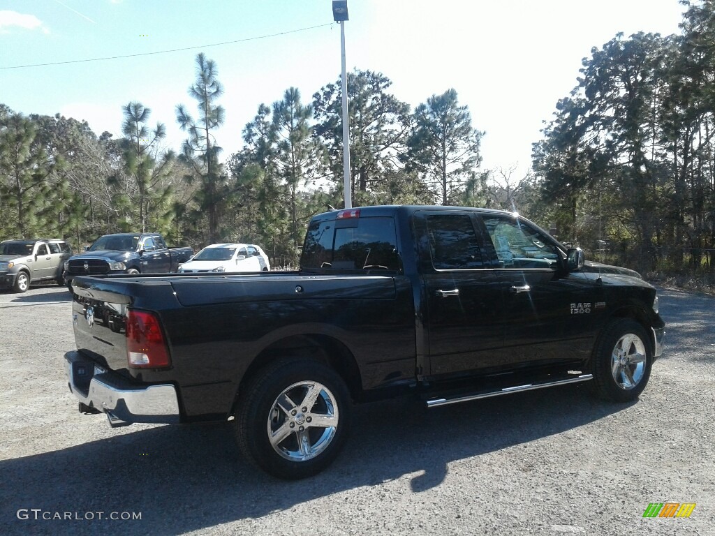 2018 1500 Big Horn Quad Cab - Brilliant Black Crystal Pearl / Black/Diesel Gray photo #5