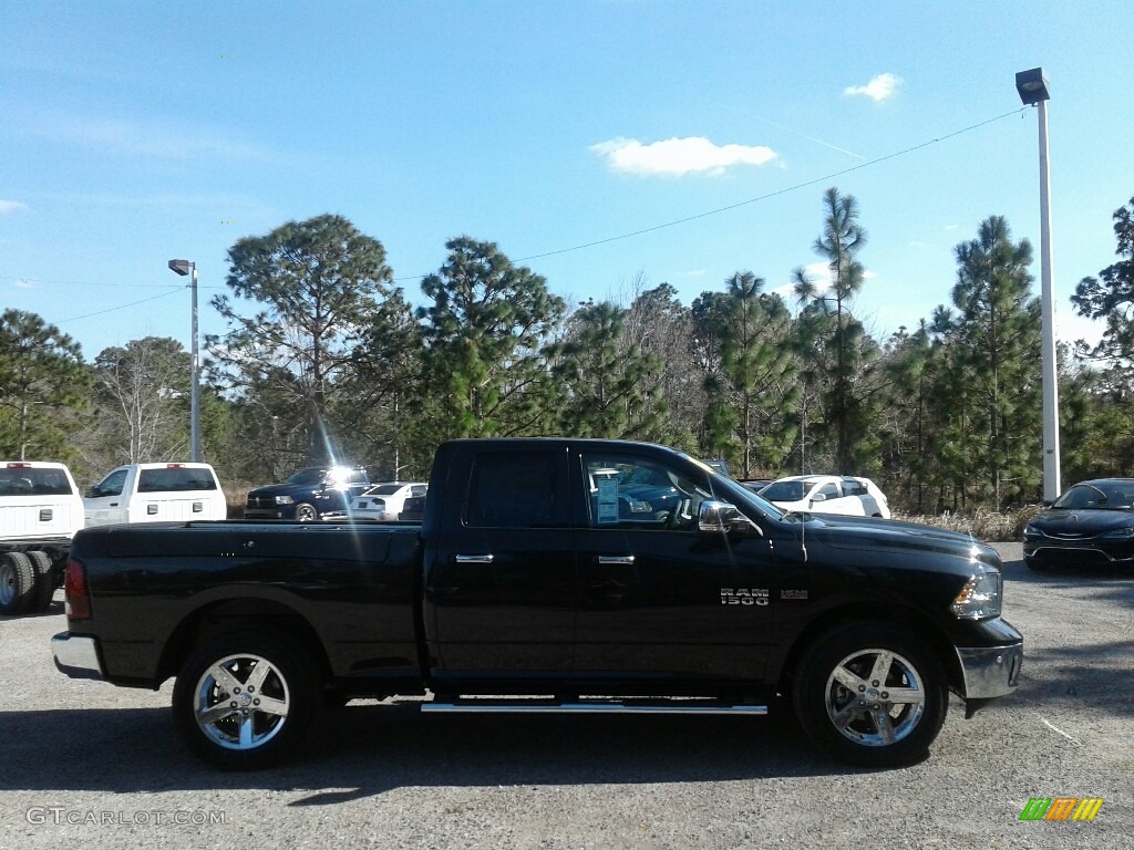 2018 1500 Big Horn Quad Cab - Brilliant Black Crystal Pearl / Black/Diesel Gray photo #6