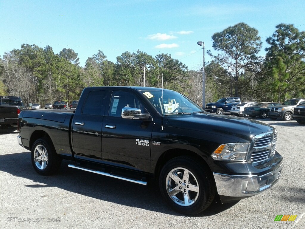 2018 1500 Big Horn Quad Cab - Brilliant Black Crystal Pearl / Black/Diesel Gray photo #7
