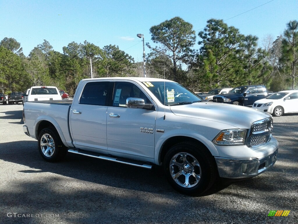 2018 1500 Laramie Crew Cab - Bright White / Canyon Brown/Light Frost Beige photo #7