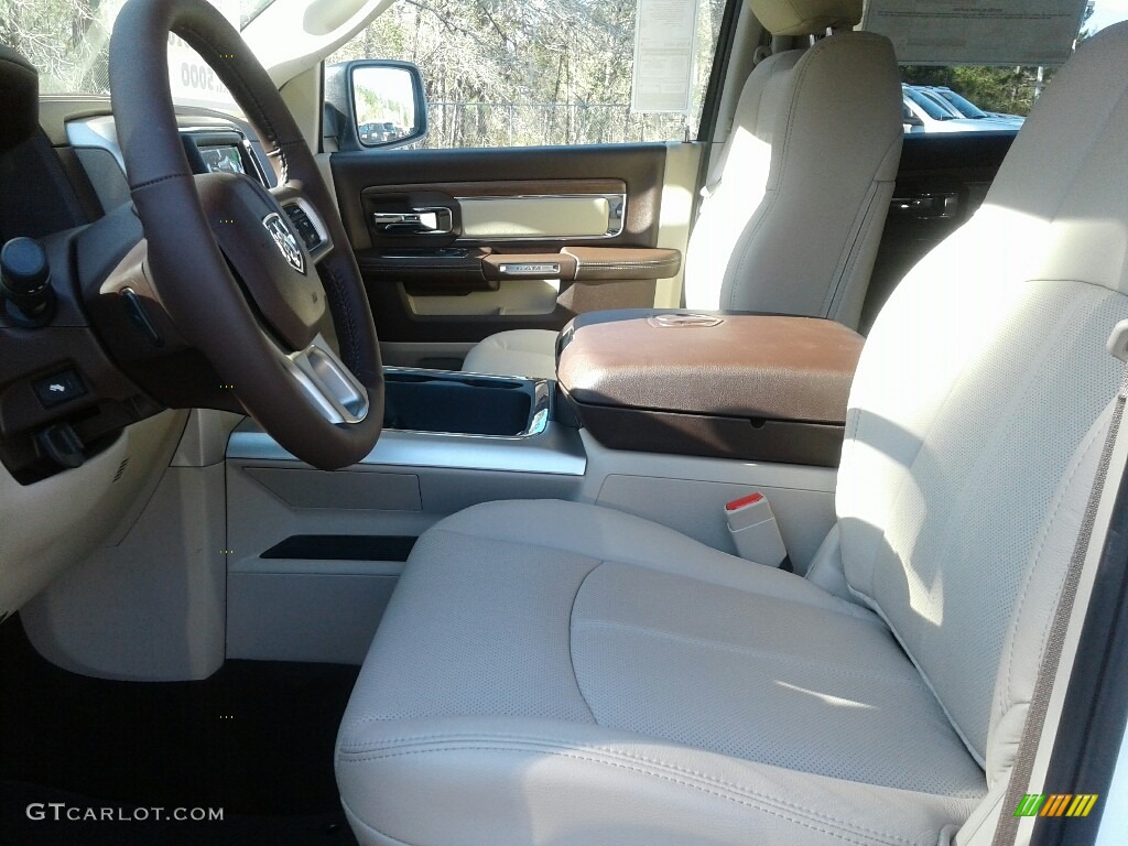 2018 1500 Laramie Crew Cab - Bright White / Canyon Brown/Light Frost Beige photo #9