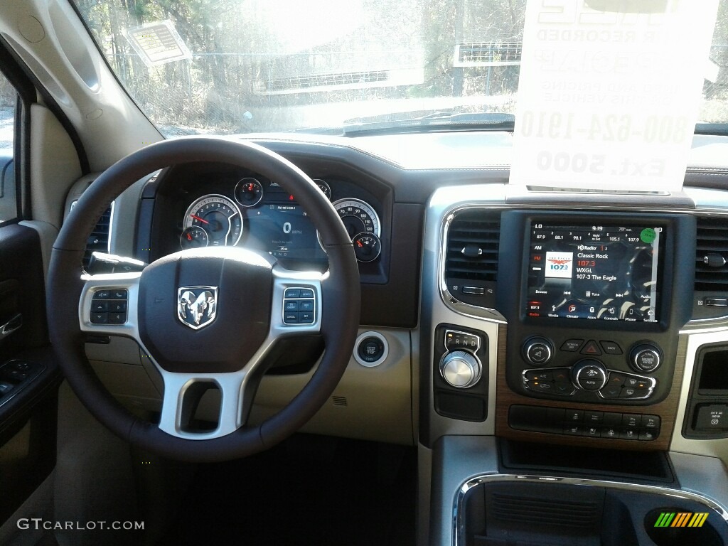 2018 1500 Laramie Crew Cab - Bright White / Canyon Brown/Light Frost Beige photo #13