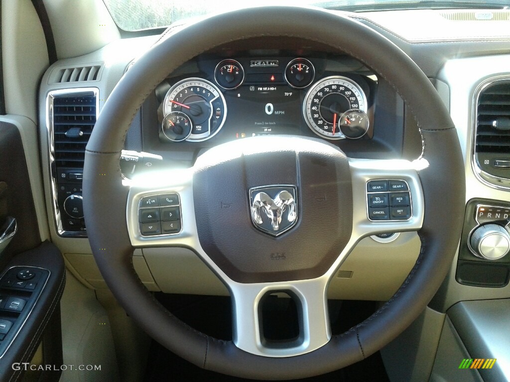 2018 1500 Laramie Crew Cab - Bright White / Canyon Brown/Light Frost Beige photo #14