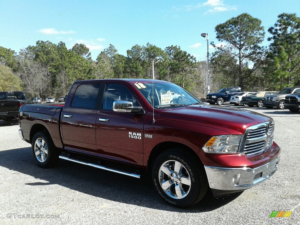2018 1500 Big Horn Crew Cab - Delmonico Red Pearl / Black/Diesel Gray photo #7