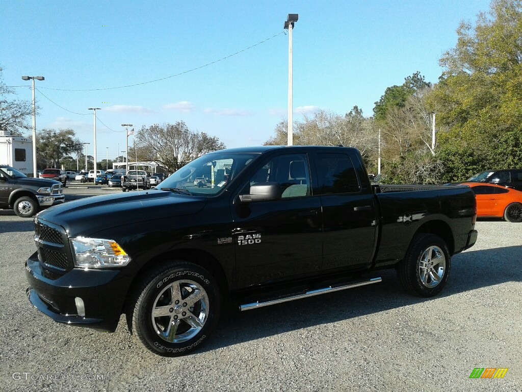 2018 1500 Express Quad Cab 4x4 - Brilliant Black Crystal Pearl / Black/Diesel Gray photo #1