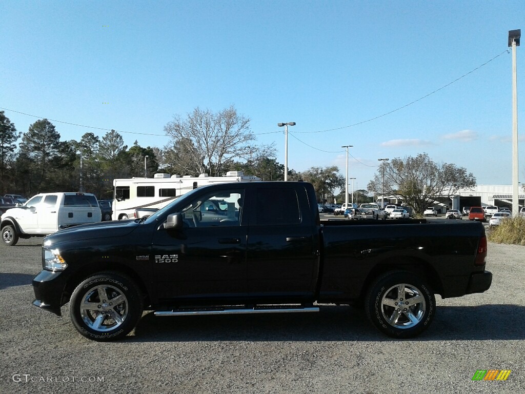 2018 1500 Express Quad Cab 4x4 - Brilliant Black Crystal Pearl / Black/Diesel Gray photo #2