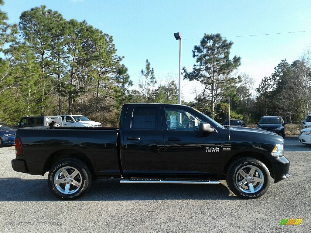 2018 1500 Express Quad Cab 4x4 - Brilliant Black Crystal Pearl / Black/Diesel Gray photo #6