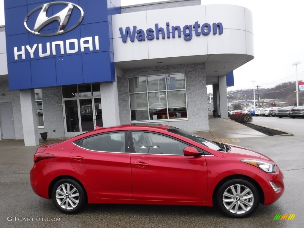 2015 Elantra SE Sedan - Geranium Red / Black photo #2