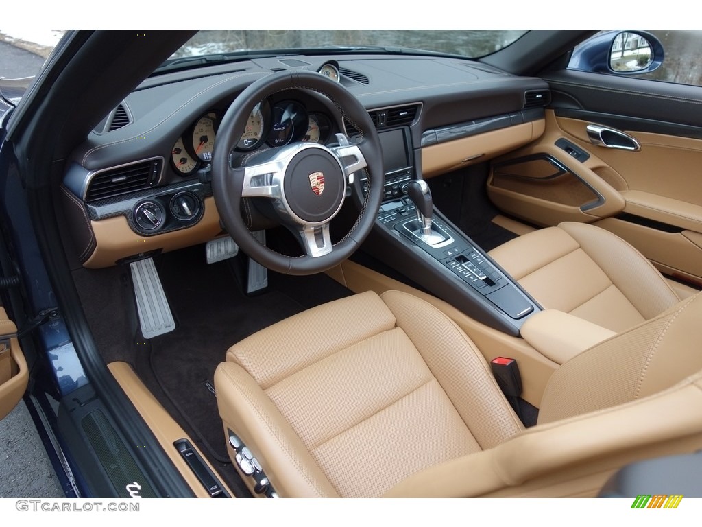 Espresso/Cognac Natural Leather Interior 2015 Porsche 911 Turbo S Cabriolet Photo #125204419