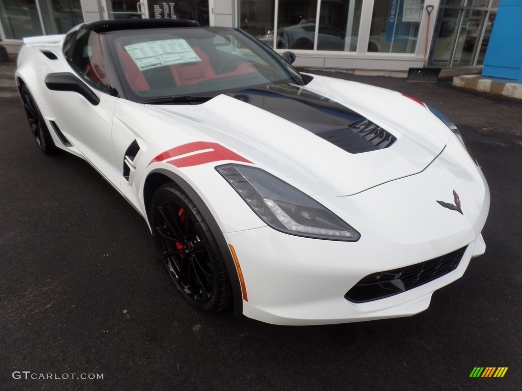 2018 Corvette Grand Sport Coupe - Arctic White / Adrenaline Red photo #1