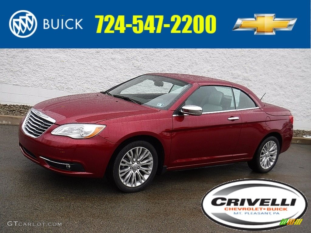 2012 200 Limited Convertible - Deep Cherry Red Crystal Pearl Coat / Black/Light Frost photo #2