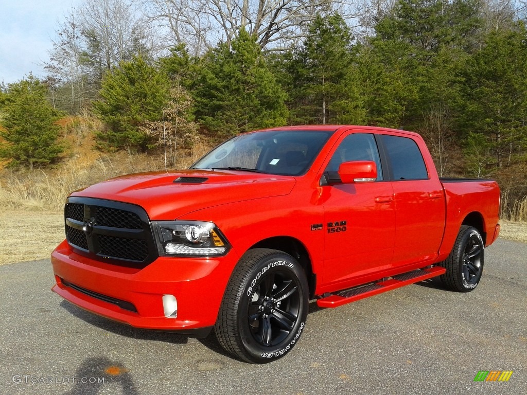 2018 1500 Night Crew Cab 4x4 - Flame Red / Black photo #2