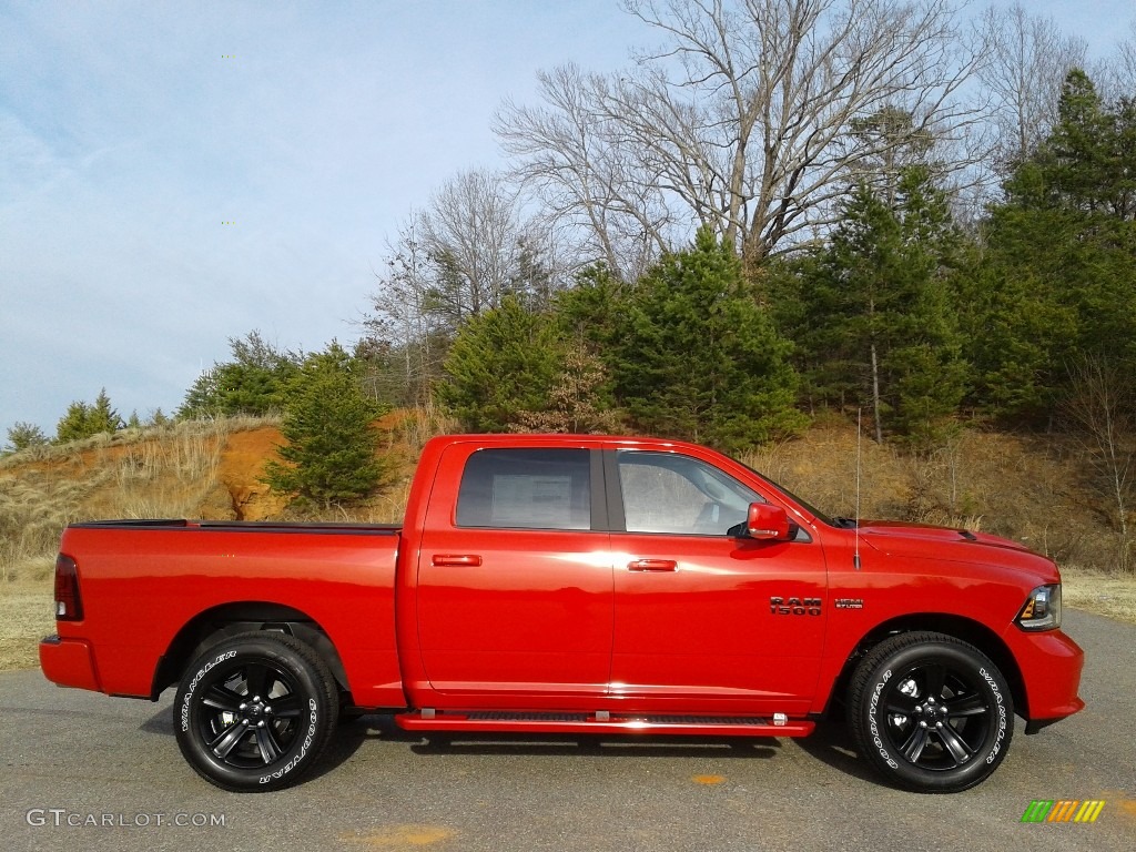 2018 1500 Night Crew Cab 4x4 - Flame Red / Black photo #5