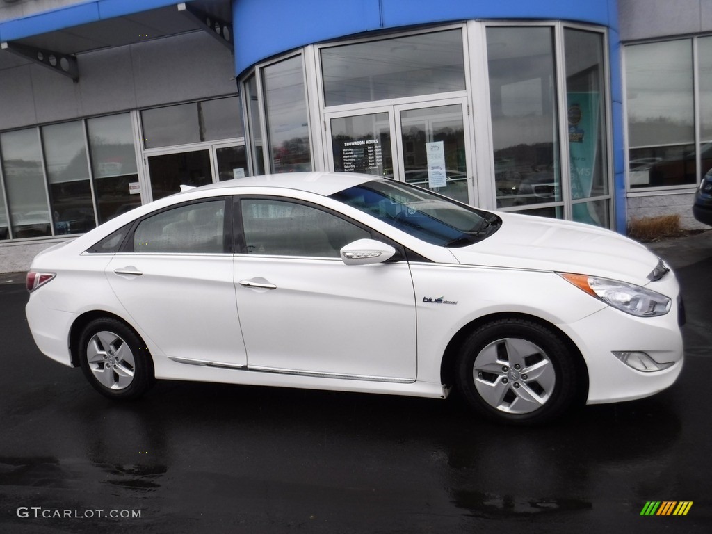 2012 Sonata Hybrid - Porcelain White Pearl / Camel photo #2