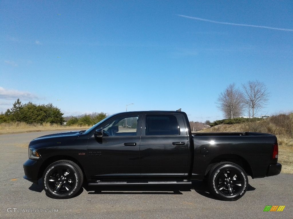 2018 1500 Sport Crew Cab 4x4 - Brilliant Black Crystal Pearl / Black photo #1