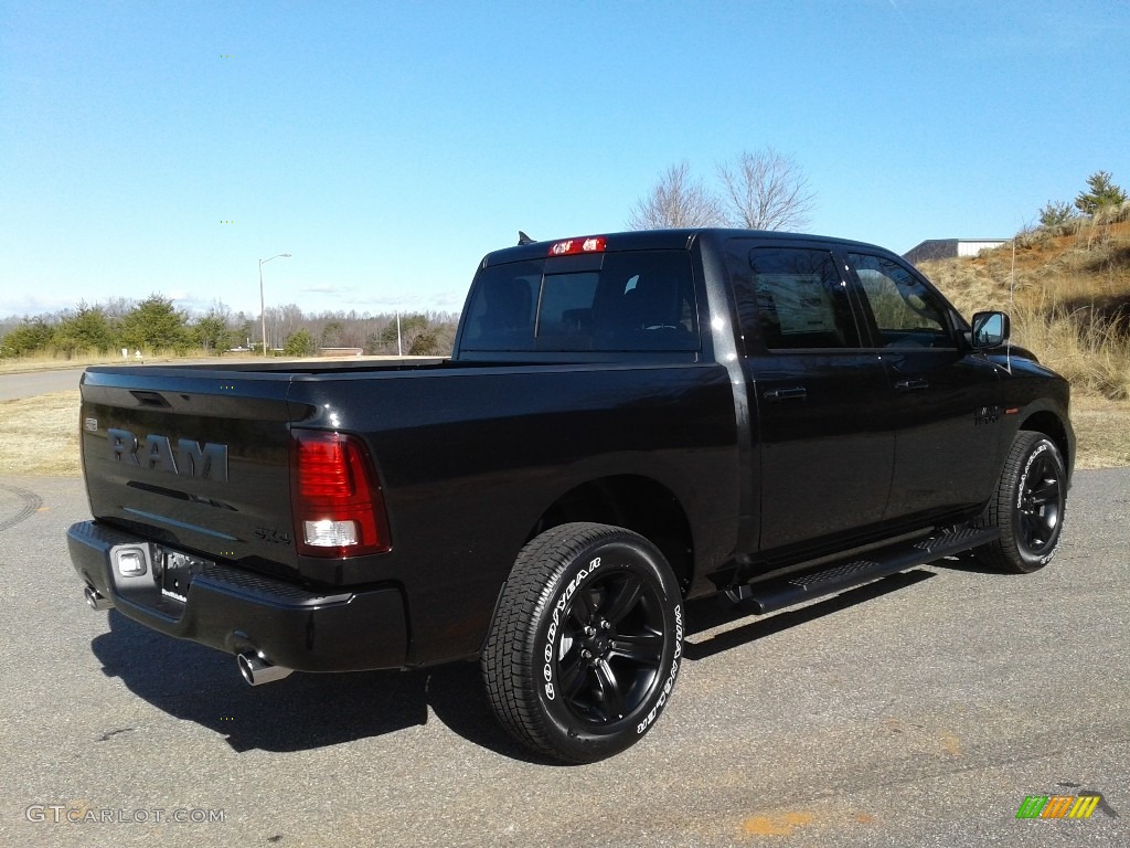 2018 1500 Sport Crew Cab 4x4 - Brilliant Black Crystal Pearl / Black photo #6