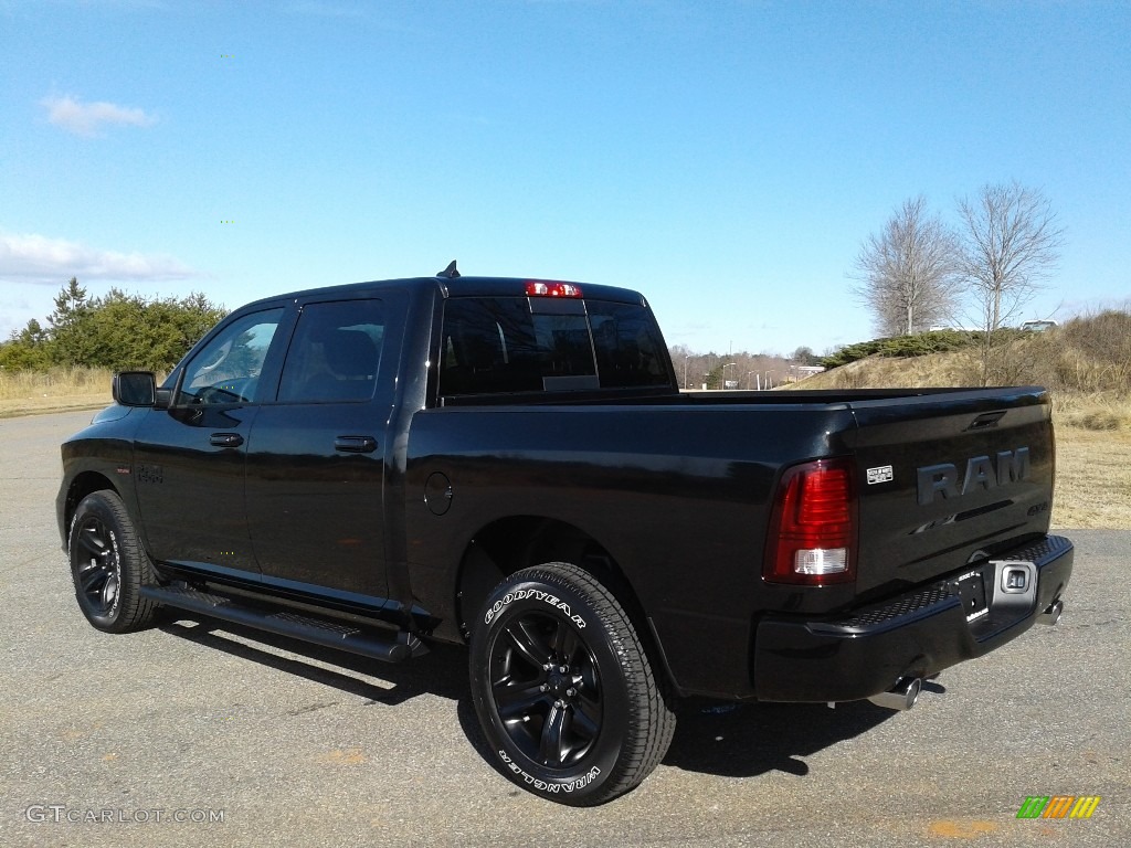 2018 1500 Sport Crew Cab 4x4 - Brilliant Black Crystal Pearl / Black photo #8